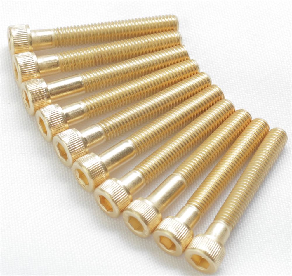 Socket Head Cap Screw #10-32 x 1 3/8, Gold Plated 