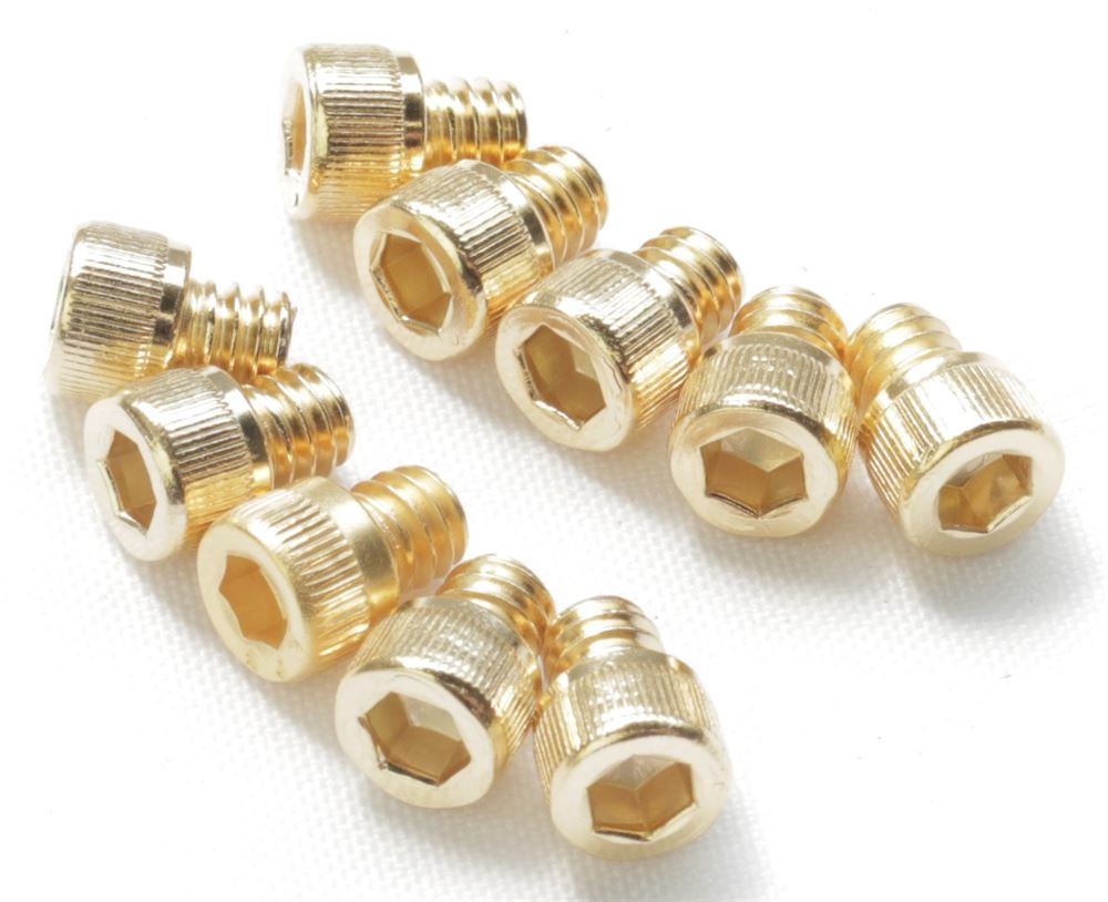 Socket Head Cap Screw, 1/4-20 x 1/4", Gold Plated 